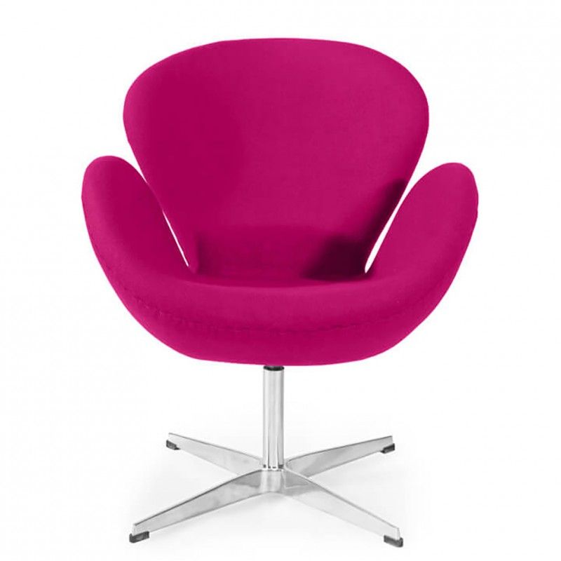 Розовое кресло Swan, тканевая обивка