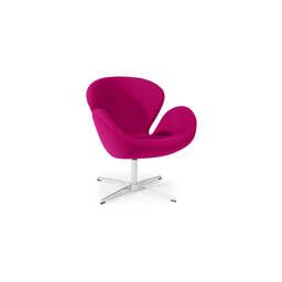 Розовое кресло Swan, тканевая обивка