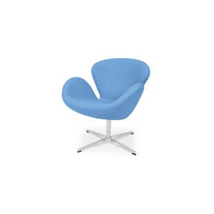 Кресло Swan синего цвета , тканевая обивка