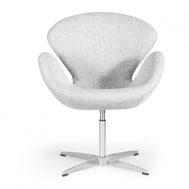 Кресло Swan серого цвета, тканевая обивка