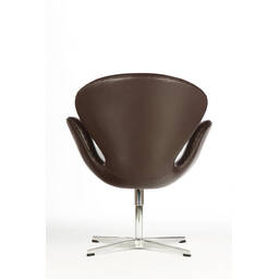 Темно-коричневое кожаное кресло Swan