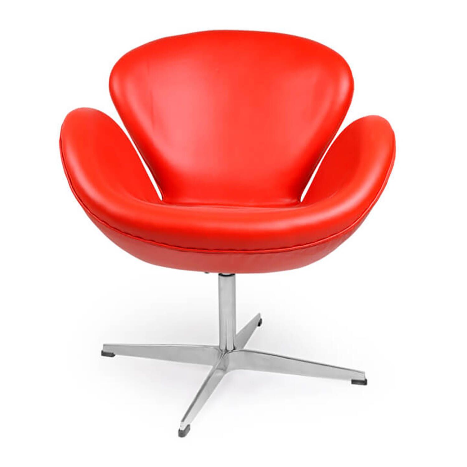 Красное кожаное кресло Swan