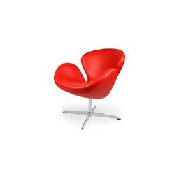 Красное кожаное кресло Swan