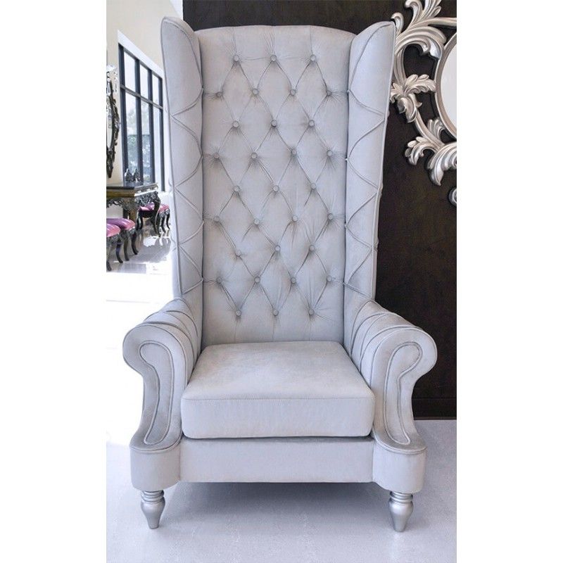 Кресло Baroque High Back, серое