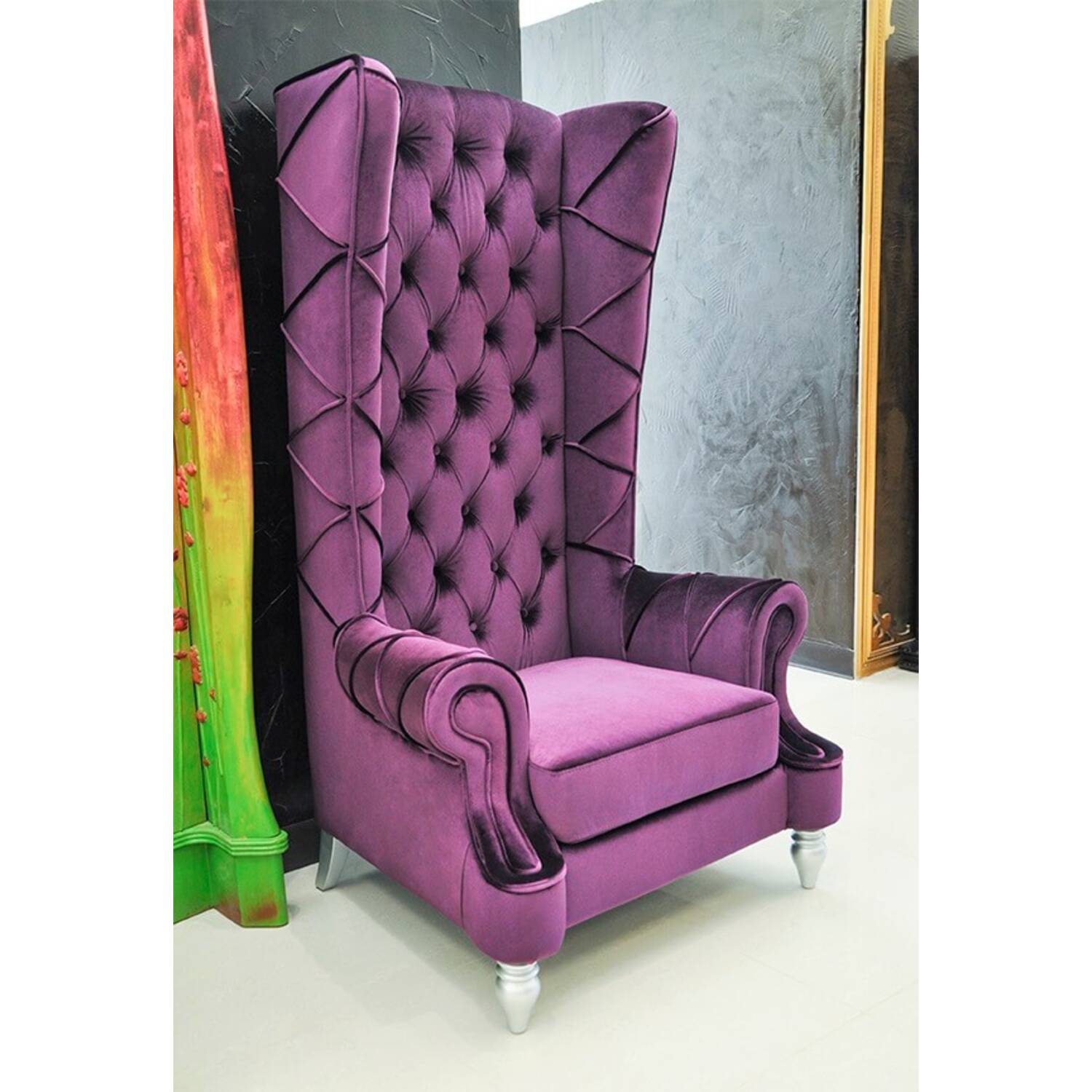 Кресло Baroque High Back, фиолетовое
