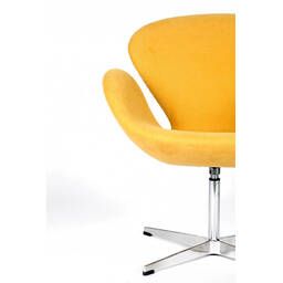 Желтое кресло Swan, тканевая обивка