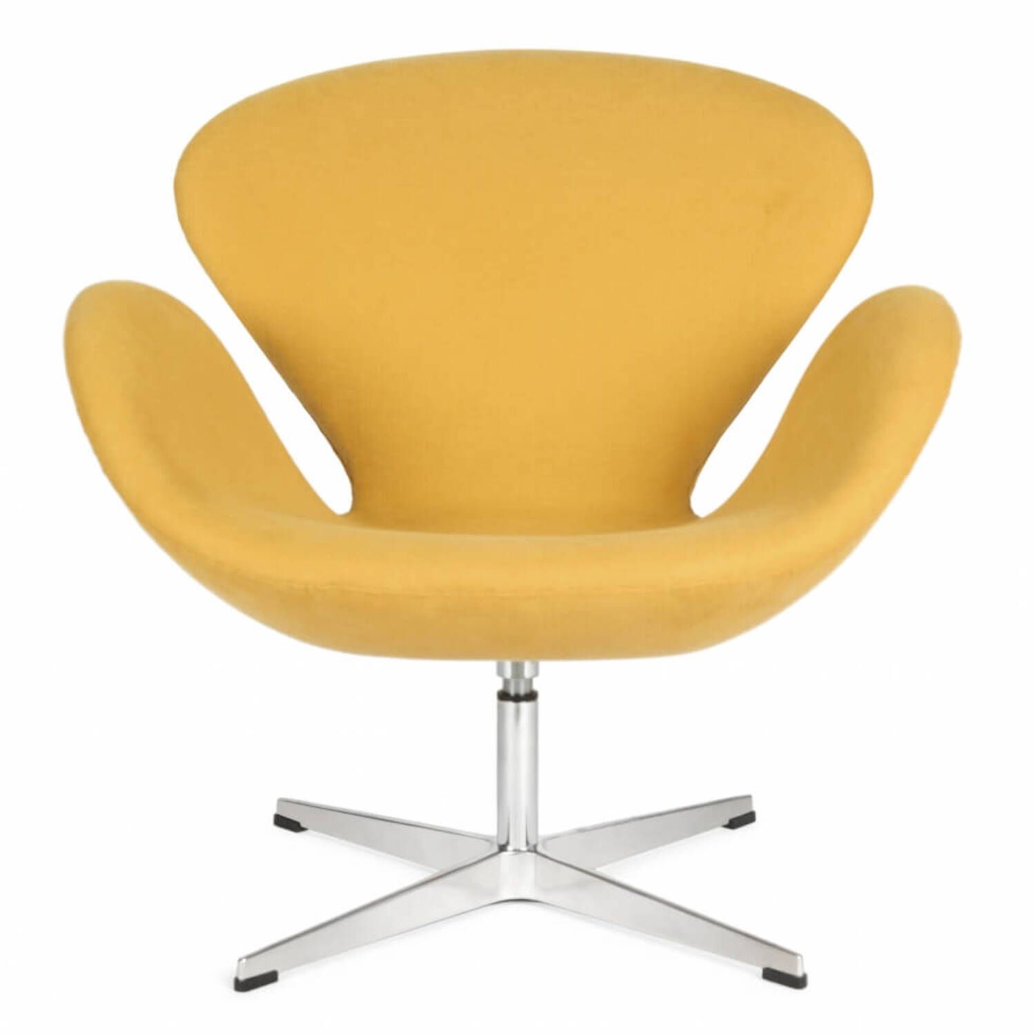 Желтое кресло Swan, тканевая обивка