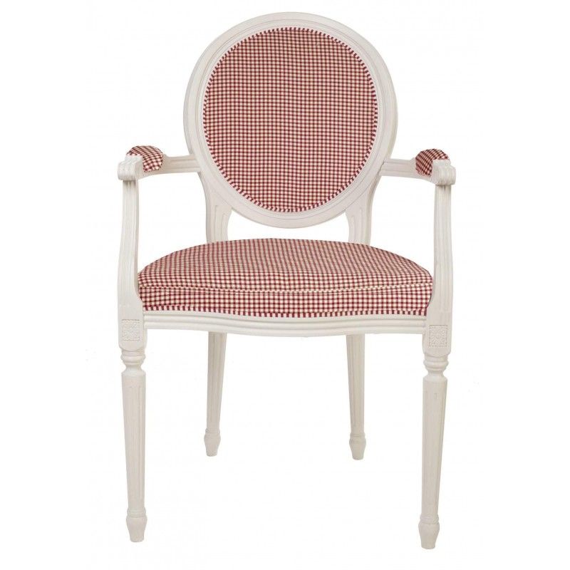 Кресло с обивкой в клетку "Снежный Прованс"