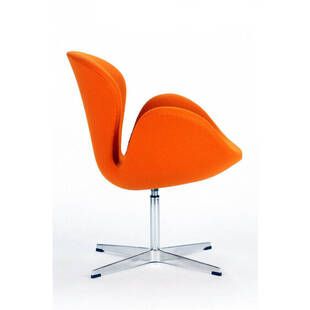 Оранжевое кресло Swan, тканевая обивка