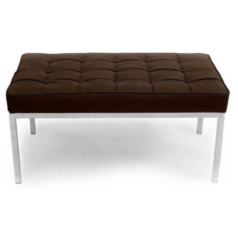 Банкетка Florence коричневая двухместная, экокожа