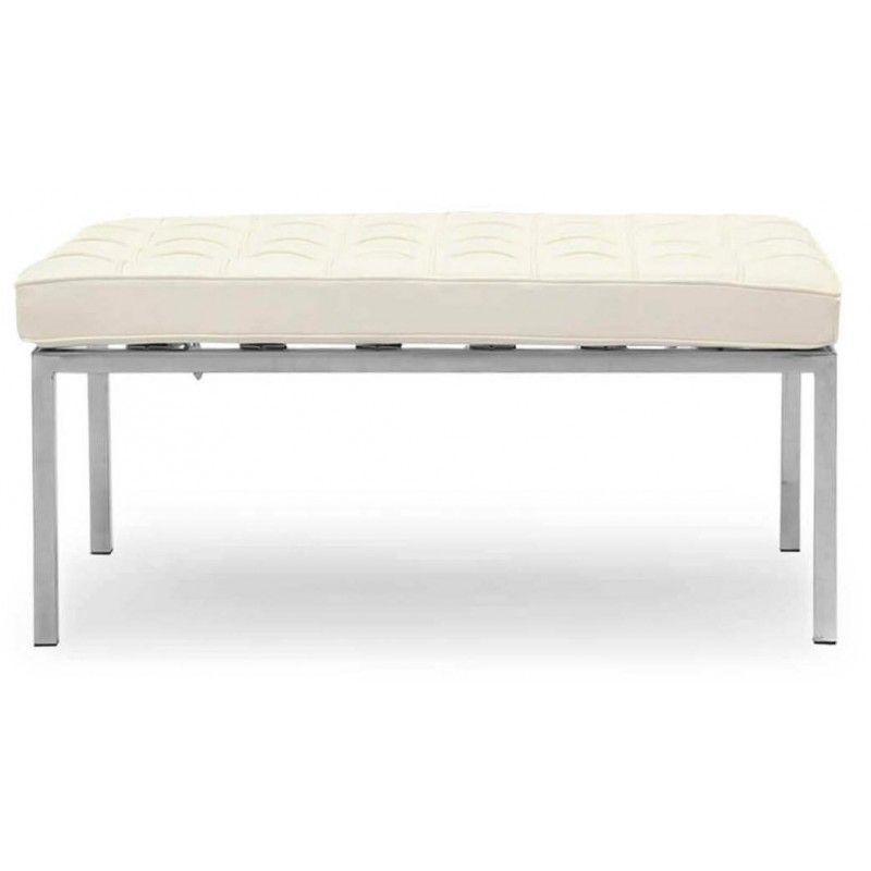 Банкетка Florence кремовая кожаная двухместная