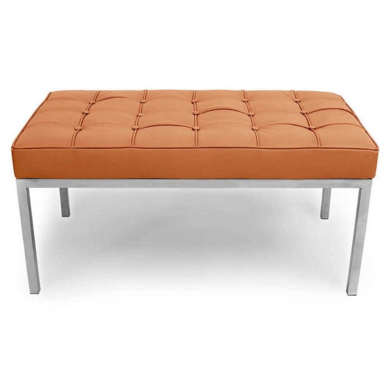 Банкетка Florence оранжевая кожаная двухместная