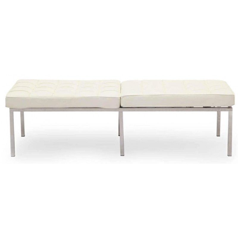 Банкетка Florence кремовая трехместная, экокожа