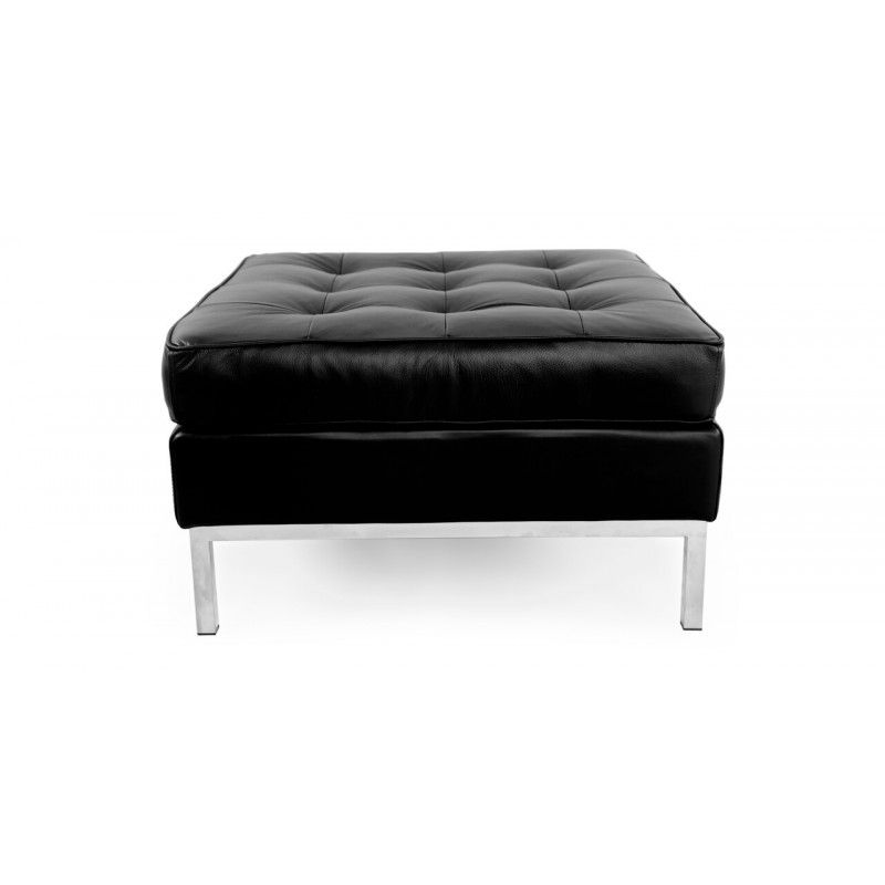 Пуф Florence, черный кожаный