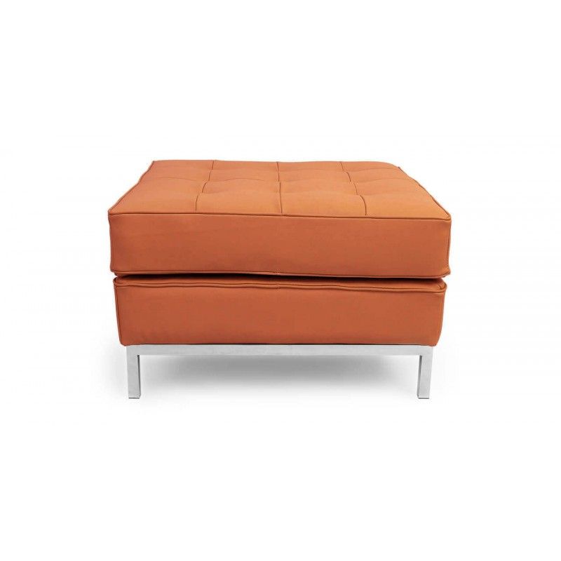 Пуф Florence, оранжевый кожаный