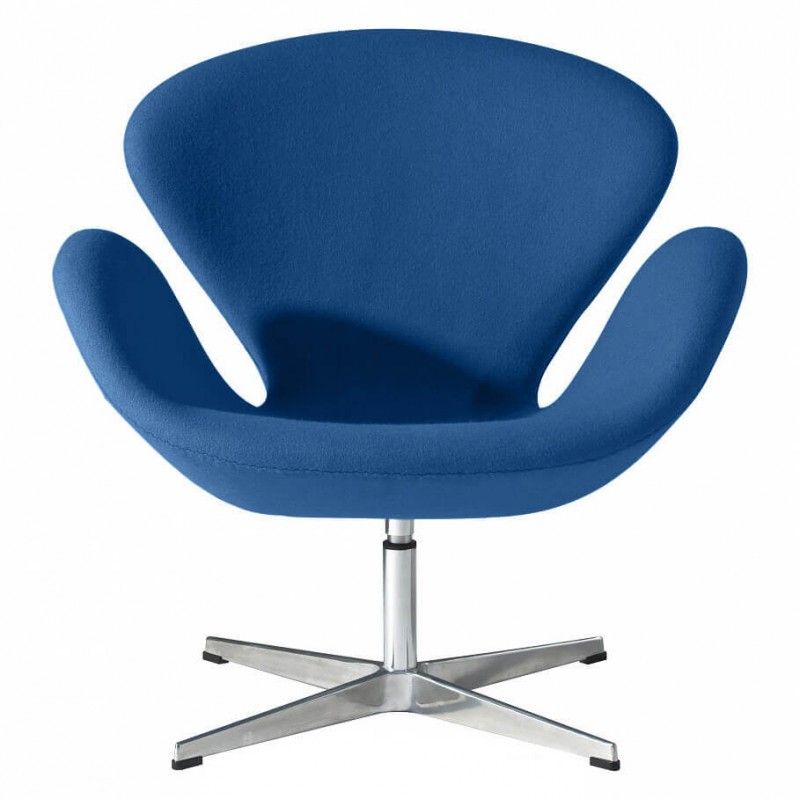 Синее кресло Swan, тканевая обивка