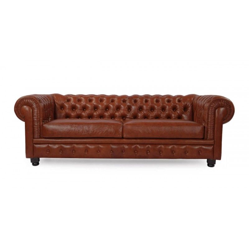 Диван Chesterfield, терракотовый