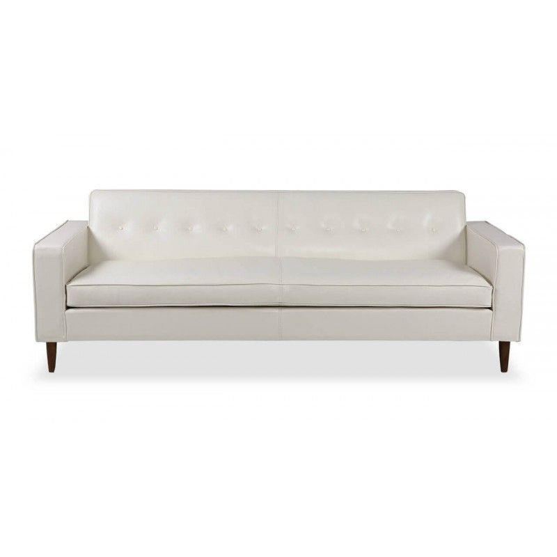 Диван Eleanor, белый кожаный, натуральная кожа.