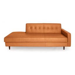 Прямой диван тахта Eleanor, оранжевый кожаный