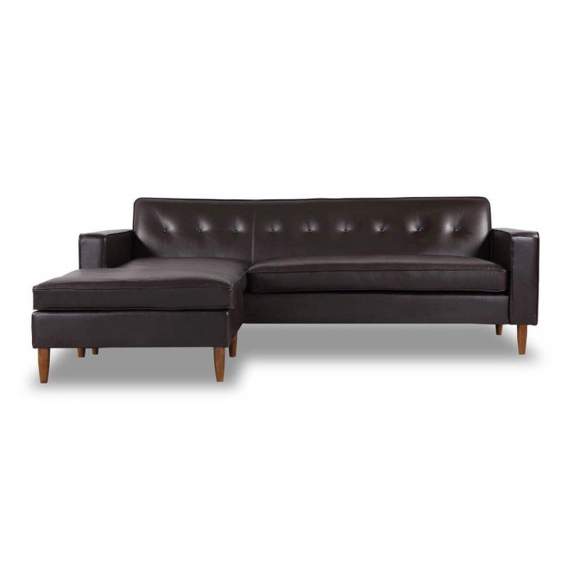 Угловой диван Eleanor, коричневый кожаный