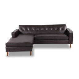 Угловой диван Eleanor, коричневый кожаный