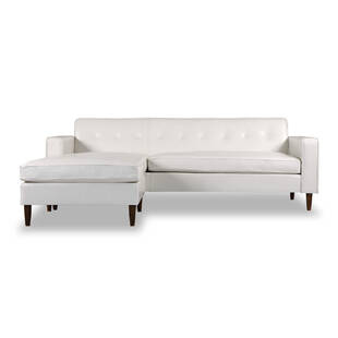 Угловой диван Eleanor, белый кожаный