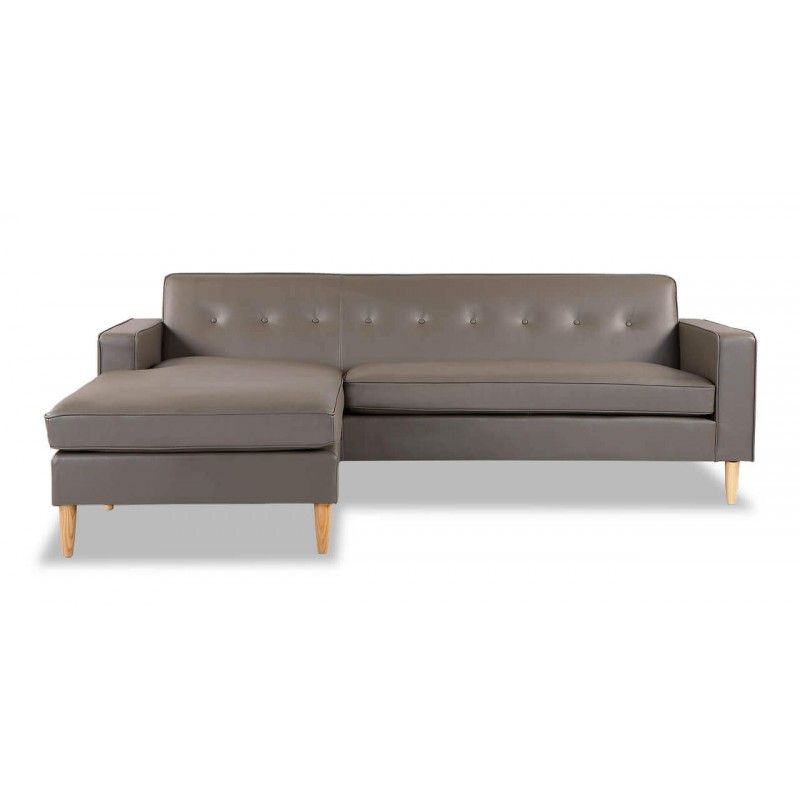 Угловой диван Eleanor, серый кожаный