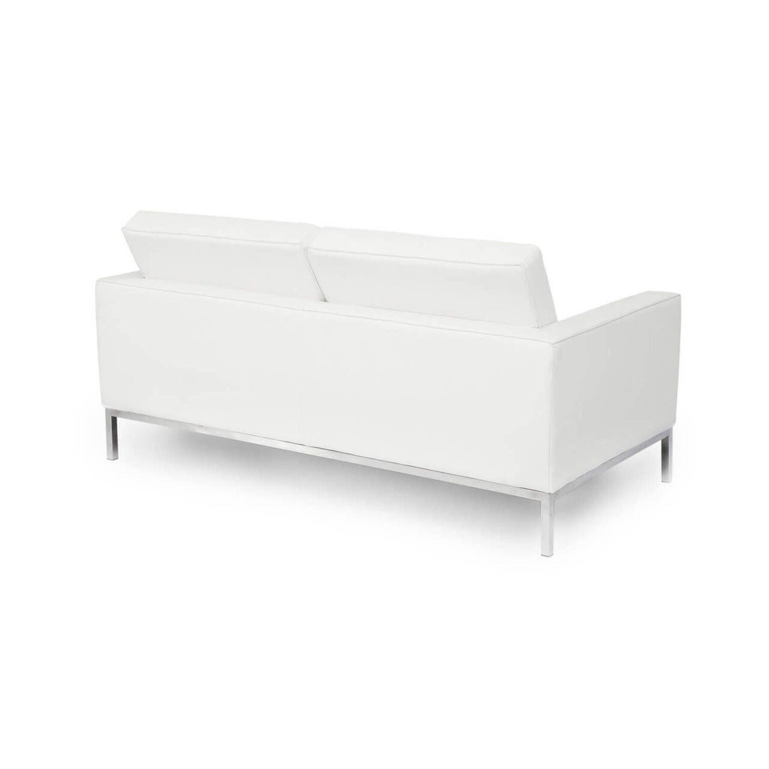 Белый кожаный двухместный диван Florence