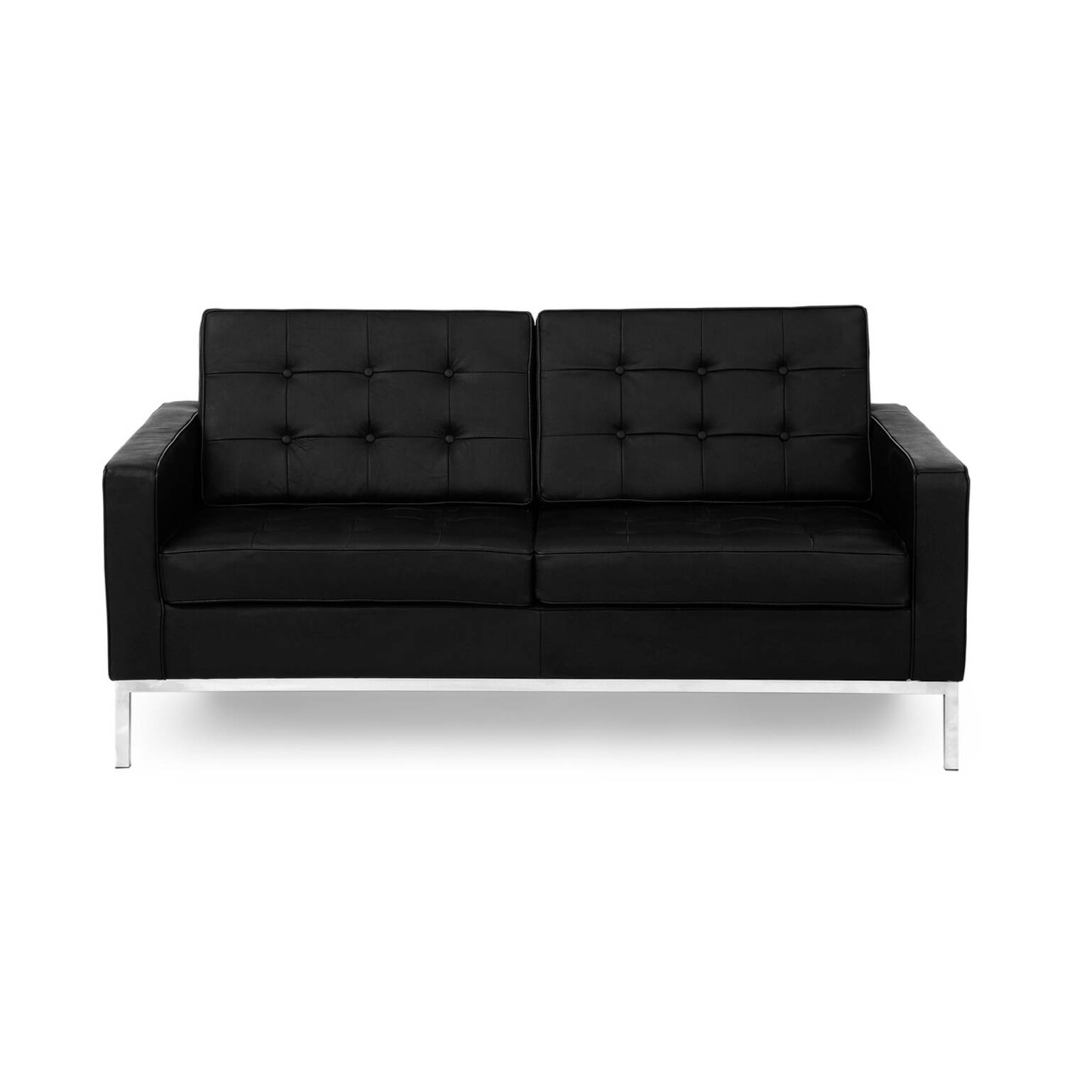 Черный двухместный диван Florence, экокожа