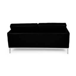 Черный кожаный двухместный диван Florence
