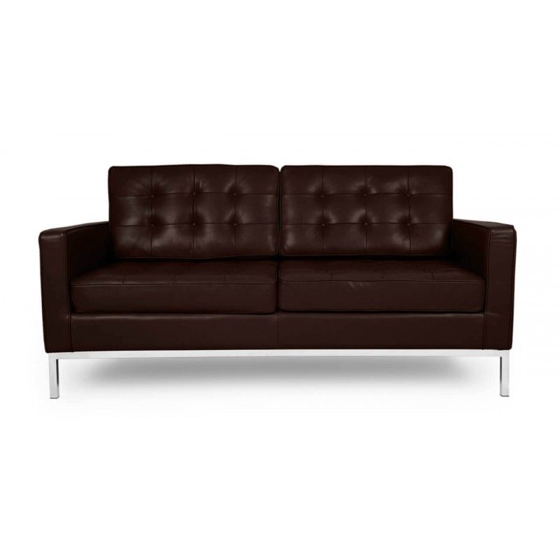 Коричневый двухместный диван Florence, экокожа