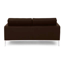 Коричневый кожаный двухместный диван Florence
