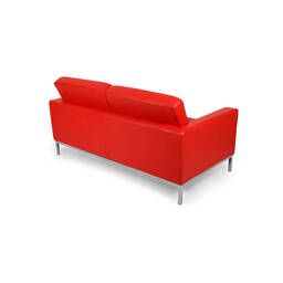 Красный кожаный двухместный диван Florence