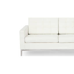 Кремовый кожаный двухместный диван Florence