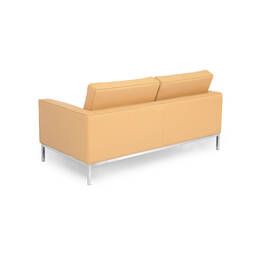 Песочный кожаный двухместный диван Florence