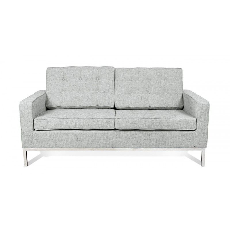 Светло-серый двухместный диван Florence