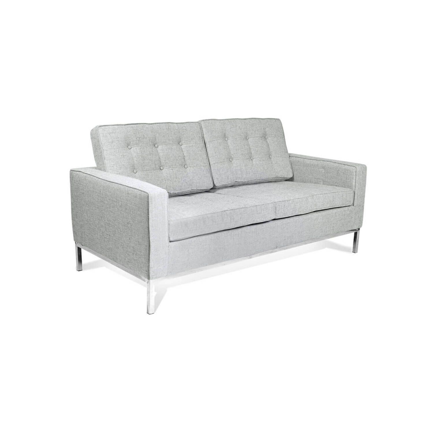 Светло-серый двухместный диван Florence