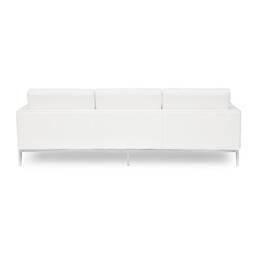 Белый кожаный трехместный диван Florence