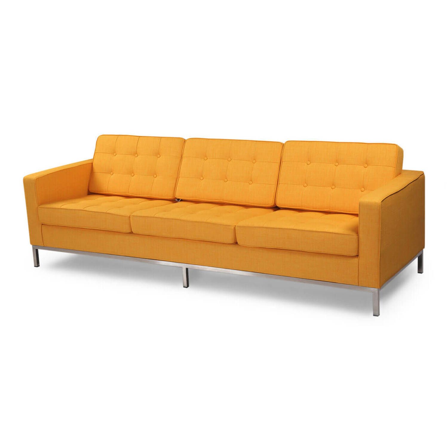 Желтый трехместный диван Florence