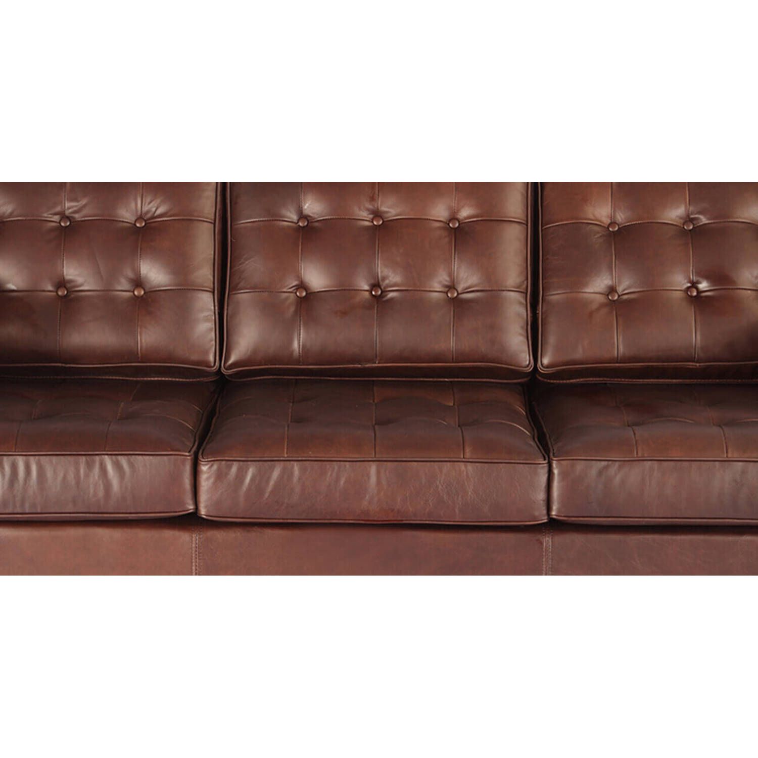Трехместный диван Florence, коричневая винтажная кожа
