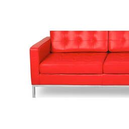 Красный кожаный трехместный диван Florence, экокожа