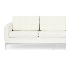 Кремовый кожаный трехместный диван Florence