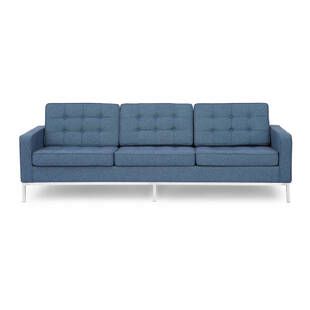 Сине-серый трехместный диван Florence