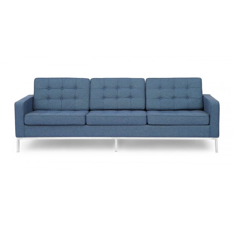 Сине-серый трехместный диван Florence