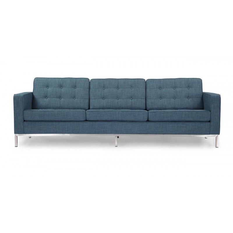 Синий трехместный диван Florence