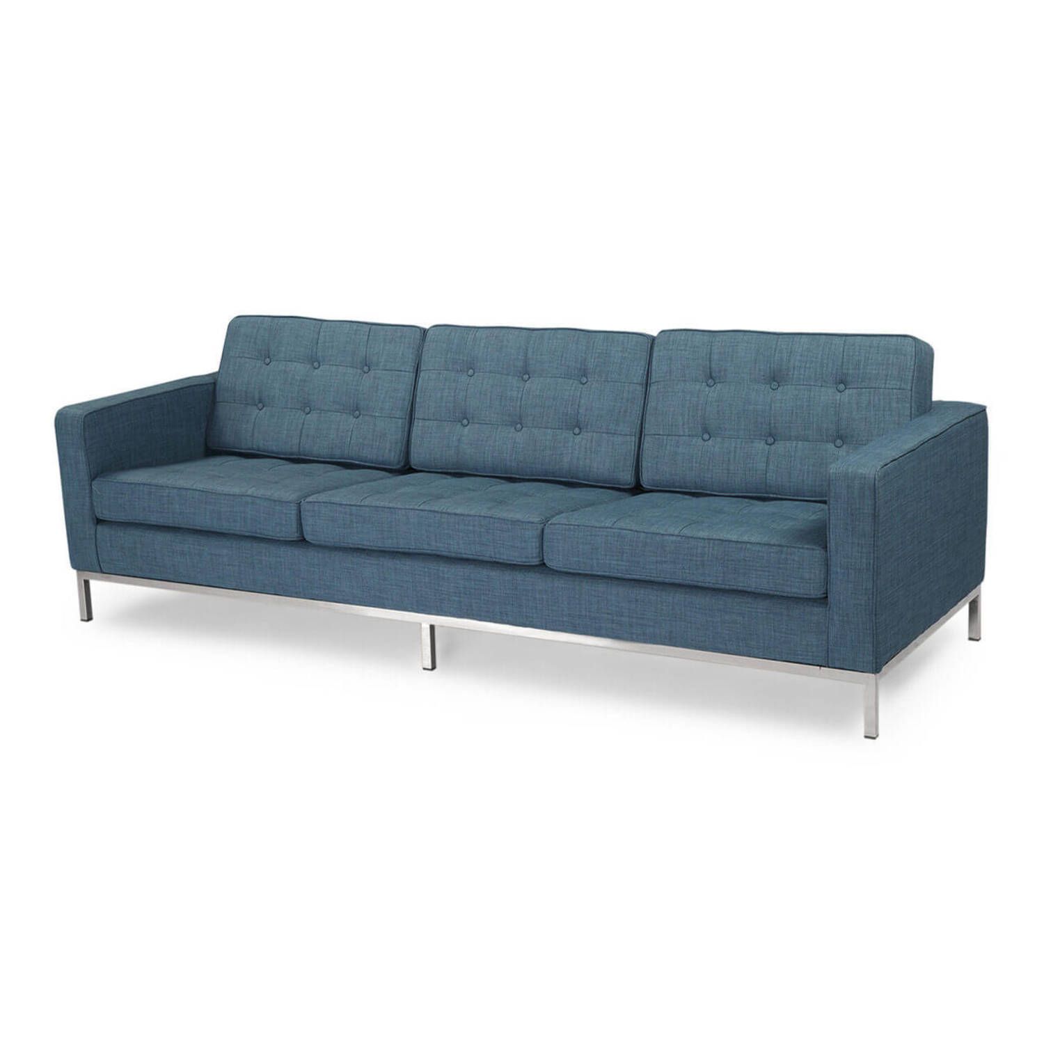 Синий трехместный диван Florence