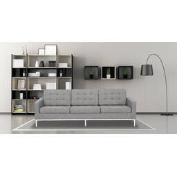 Светло-серый трехместный диван Florence