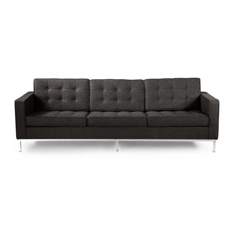 Темно-серый трехместный диван Florence