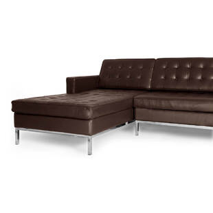 Коричневый кожаный модульный диван Florence, экокожа