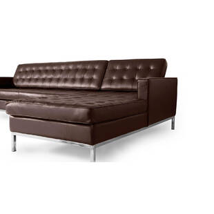 Коричневый кожаный модульный диван Florence, экокожа